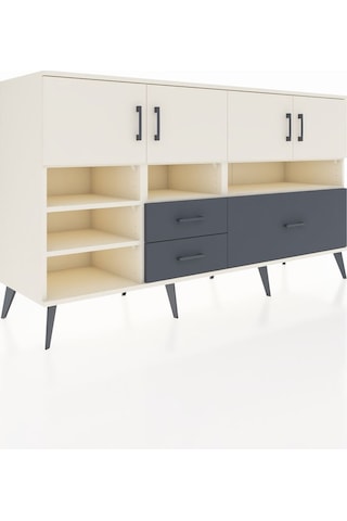 Hyperion Konsol 8 Raflı 3 Çekmeceli 4 Kapaklı 176x44x99 Aytaşı-ay Aytaşı-aytaşı/antrasit