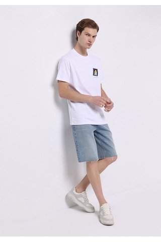 Colins Regular Fit Yuvarlak Yaka Düz Erkek Beyaz Kısa Kol Tişört Cl1074697 Q1.v1 Wht Beyaz