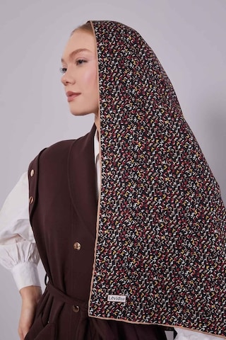 Levidor Mini Yazı Detayi Twill İpek Eşarp-0926 Siyah