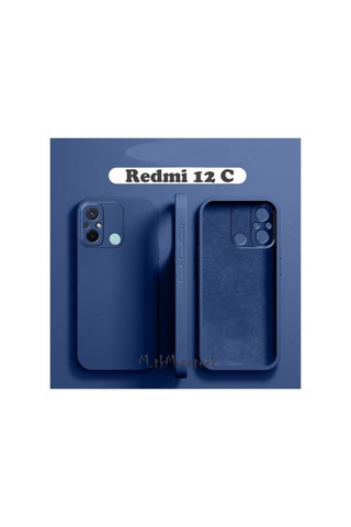 Xiaomi Redmi 12c Uyumlu Kılıf Kamera Korumalı Içi Kadife Süet Yumuşak Hisli Lansman Silikon Kapak Lacivert
