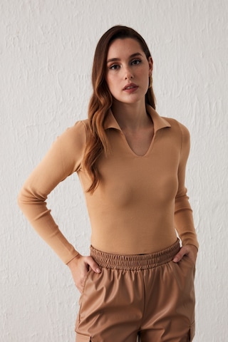 Sateen Polo Yaka Triko - Bisküvi-132060 Bisküvi