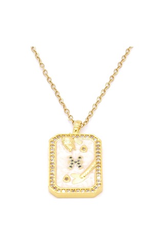 Çelik Kolye, Altın Kaplama Balık Burcu Kadın Kolyek-104 Altın