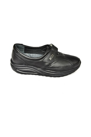 Fox Shoesp555190503 Siyah Hakiki Deri Comfort Ortopedik Taban Kadın Ayakkabı Siyah