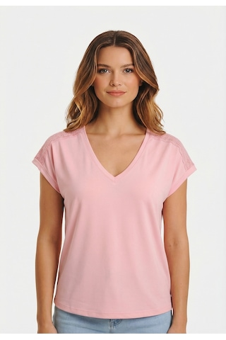 Only Onlfree Life S/s V-neck Lace Top Jrs Kadın T-shirt 15369294 Pembe