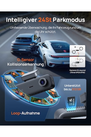 70mai T800e 4k Dashcam Araç 3 Kanallı, 4k+1080p+1080p Ön Arka İç 3 Kanallı Araç Kamerası, Hdr F1.55, Ir Gece Görüşü, 24h Park İzleme, G-sensor, Süper Kapasitör Mikro Sd Kart Dahil Değil