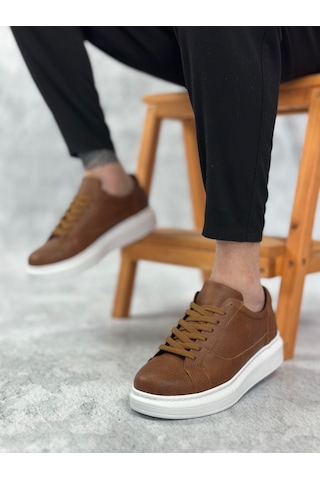 Ba0423 Boa Kalın Yüksek Taban Taba Bağcıklı Spor Erkek Ayakkabı Taba