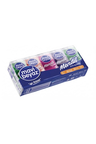 Mavi Beyaz Ultrasoft 10 Lu Paket - 3 Katlı Yumuşak Cep Mendili