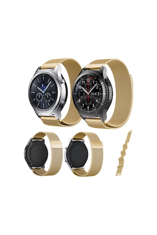 Samsung Uyumlu Gear S3 Kordon Frontier & Classic Metal Örme Kayış