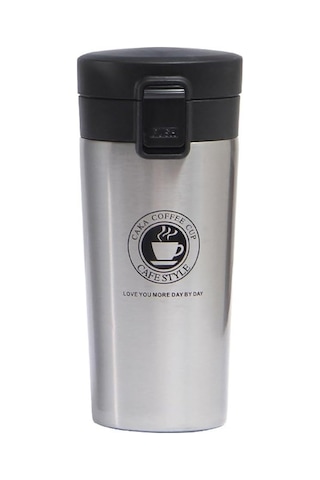Kilitli 304 L Çelik Gri 500 Ml Kahve Termos Mug Cin406gr Çok Renkli