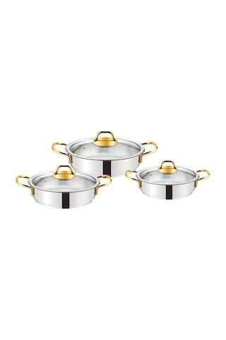 Evimsaray Asude 6 Parça Omlet Set Gold