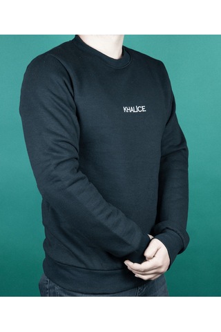Siyah Sweatshirt Üç İplik Şardonlu Siyah