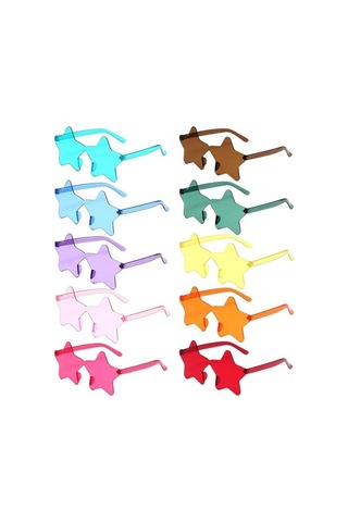Yıldız Şekilli Çerçevesiz Parti Gözlüğü 6 Renk 6 Adet Tdrtr