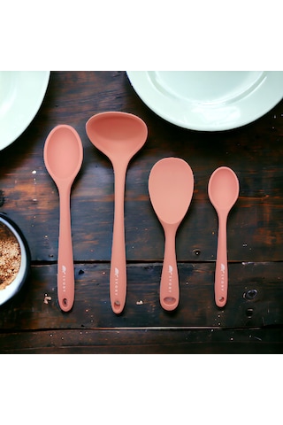 Sert Uçlu Isıya Dayanıklı Silikon Kepçe Kaşık Seti 28/22/20cm Smn