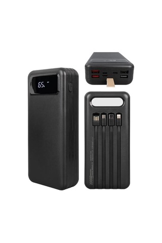 Powermaster K047-20 20000 Mah Dijital Göstergeli Powerbank Siyah