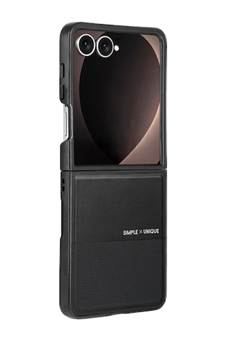 Samsung Galaxy Uyumlu Z Flip 8 Kılıf High Pu Deri Hdd Hbc-482 Siachen Case Siyah
