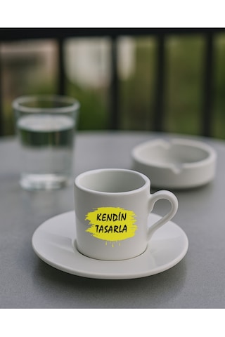 Kendin Tasarla Bardak - Kişiye Özel Bardak Satıya Sor 2 Türk Kahvesi Fincanı
