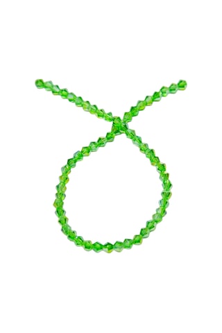 4 Mm Çimen Yeşili Piramit Kristal Cam Boncuk 1 Dizi - 85 Adet