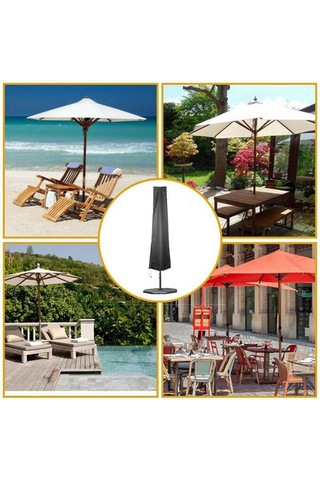 Aubyhe Siyah 210d Oxford Dokuma Çiçek Bahçesi Şemsiyesi Koruması - Su Geçirmez, Toz Ve Hava Etkilerine Dayanıklı - 190x50x30 Cm