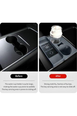 Tesla Model 3/y İçin Bardak Tutucu Eki Yedek Parçası, Silikon Araba Bardak Tutucu Yedek Aksesuarları Kaymaz Orta Konsol Düzenleyici, Siyah