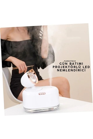 Gün Batımı Projektörlü Led Nemlendirici 300 Ml, Usb Şarjlı Sessiz Hava Nemlendirici Lamba