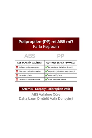 Xmlbayiciniz Cotpoly Büyük Boy Valiz, Polipropilen Valiz, Artemis Darbeye Dayanıklı Bavul Turuncu Büyük Çok Renkli