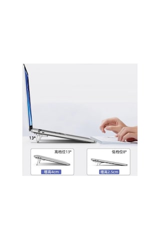 2&apos Li Paket Ayarlanabilir Laptop Standı - 2 Kademeli Ergonomik Yükseltici, Katlanabilir Taşınabilir Notebook Tutucu, Kaymaz Silikon Pedli Hafif Dizüstü Bilgisayar Standı