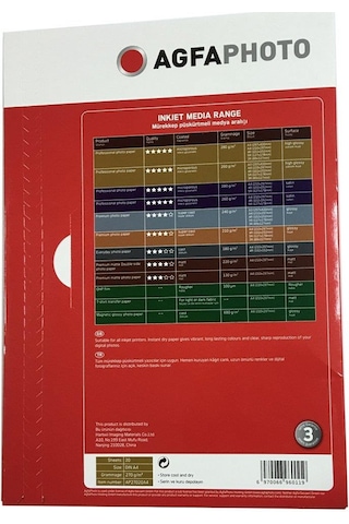 Agfa Photo A4 20.30 270 G 20'Li Parlak Inkjet Kağıt