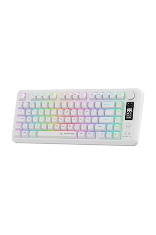 Rampage Rm-k87 Zeron Beyaz 2.4g + Bt Wireless Rgb Aydınlatmalı Q 75 Membrane Gaming Oyuncu Klavye