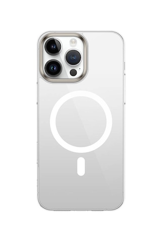 Zore Apple iPhone Uyumlu 16 Pro Kılıf M-safe Şarj Özellikli Şeffaf Cam Arka Yüzey Zore G-glass Kapak - Şeffaf
