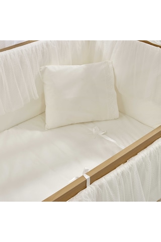 Meltem Kids Mondo Sallanır Ahşap Anne Yanı Beşik 60 x 120 CM Naturel Ekru