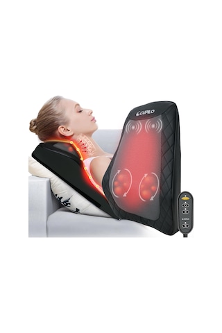 Cupilo Isı İle Sırt Ve Boyun Masajı, Ofis Koltuğu Oyun Koltuğu İçin Shiatsu Boyun Masajı, 3d Yoğurma Masaj Yastığı, Ofis Ev İçin Hediye, Anne Baba Kadınlar İçin Hediyeler