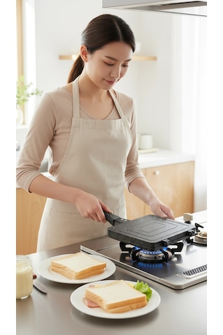 Lüx Döküm Granit Ocak Üstü El Tost Makinesi Diğer