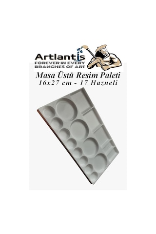 Masa Üstü Resim Paleti 1 Adet 17 Hazneli Boya Paleti 16x27 Cm Sanatsal Boyalar İçin Palet Akrilik Boya Yağlı Boya Guaj