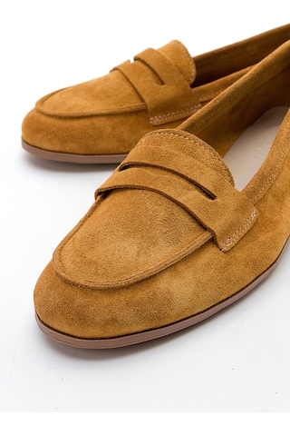 Luvishoes F02 Hardal Süet Kadın Babet Hardal