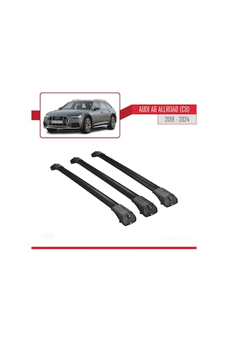 Audi A6 C8 Allroad 2019 Ve Sonrası İle Uyumlu Ace-1 Ara Atkı Tavan Barı Siyah 3 Adet Bar
