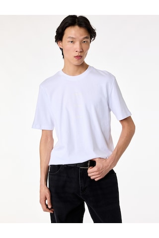 Koton Regular Fit Bisiklet Yaka Pamuklu Baskılı Kısa Kollu Tişört Beyaz 6sam10024mk