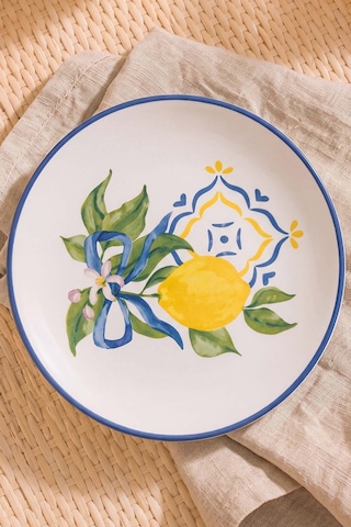 Limon Bliss Ege Pasta Tabağı 4'lü Pasta & Sunum Tabağı 20 Cm Çok Renkli