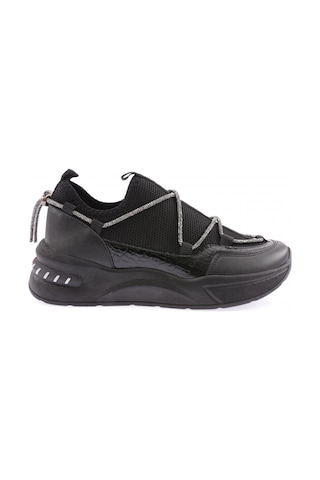 Dgn X29-1720-23y Kadin Kalin Taban Fileli Lastik İp Detayli Sneakers Ayakkabi X29-1720-R1534 Siyah