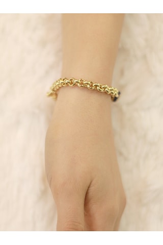 14 Ayar Altın Sosyete Tek Göz Doç Bileklik Altın