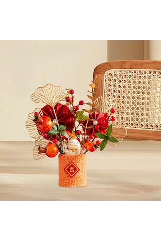 Suntek Yapay Bonsai Çiçekler Otel Tatil Ofisi Çin Stil-c-24x20x28cm