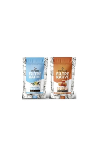 Dripesso Kahve Öğütülmüş Filtre Kahve Vanilya Aromalı 250g & Karamel Aromalı 250g Dripesso Kahve Öğütülmüş Filtre Kahve Vanilya Aromalı 250g & Karamel Aromalı 250g