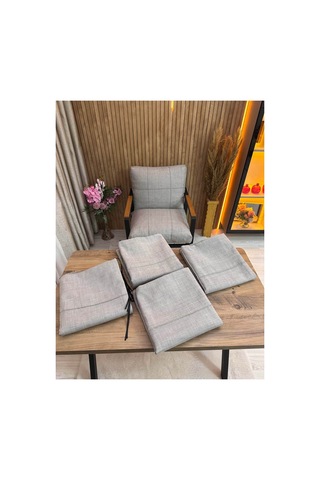 4 Adet Bahçe , Balkon Mobilyası ,minder Kılıfı , Koruyucu Kılıf , Minder Örtüsü , Bahçe Mobilyası Açık Gri