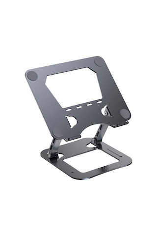 T64 Ayarlanabilir Dizüstü Bilgisayar Isı Dağıtımı Standı Metal Masaüstü Katlanabilir Dizüstü Bilgisayar Braketi - Gri