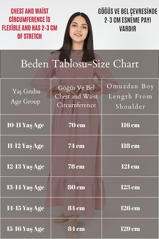 Genc Kiz Elbise Uzun Kollu Tesettür Uygun Jile Lila