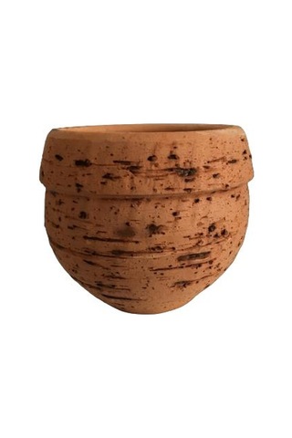 Antik Görünümlü Eskitme Toprak Saksı 12 Cm X 12 Cm