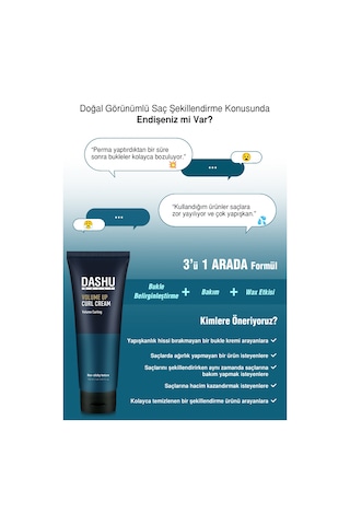 Hacim Veren, Dalgaları Belirginleştiren Saç Şekillendirici Krem Dashu Daily Volume Up Curl Cream