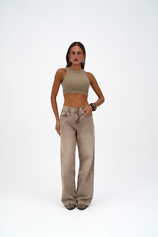 Mai Collection Mai Studios Co. Volme Yıkamalı Kahve Jean Pantolon Kahve