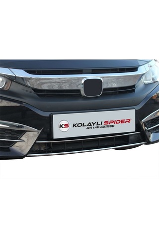 Honda Civic 10 Ön Tampon Çıtası 2 Prç Krom 2016 ve Sonrası