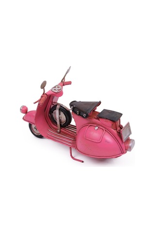 Hediyelik Dekoratif Metal Pembe Scooter