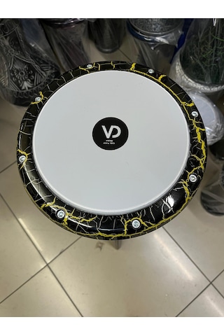 Vatan Alüminyum Döküm Sarı-siyah Çatlak Desenli Darbuka/çömlek Kod7614